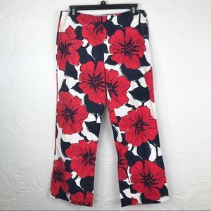 Tommy Hilfiger Red/Navy Blue,White Floral  Pants-6